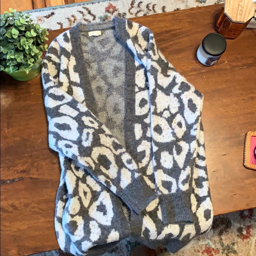 Grey Leopard Cardigan
